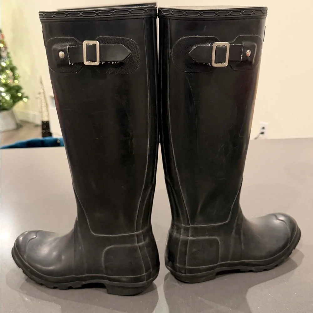 Hunter Original Black Tall Rain Boots Calf-High‎ Women’s US 6 Men's 5